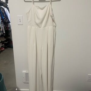 Nine West Off-White Strapless Jumpsuit